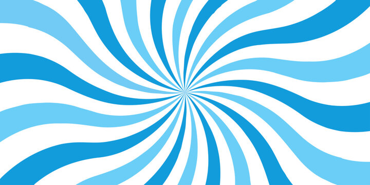 Abstract background with sunburst pattern blue vector ray design texture. Vintage sunrays illustration swirl grunge backdrop line spiral design.