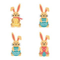 Fototapeta premium Easter Bunny Cookies with Decorations and Eggs.