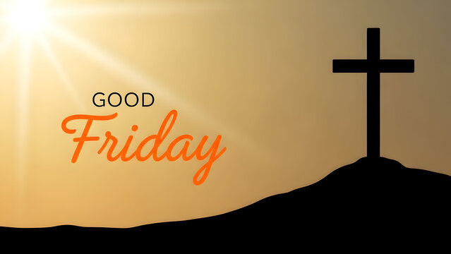 Good friday inspirational image with cross on a hill