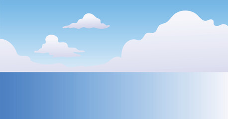 Obraz premium horizon, ocean with blue sky and clouds.eps