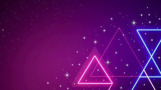 neon triangle starry background