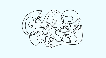 Abstract Togetherness Pattern Line Illustration