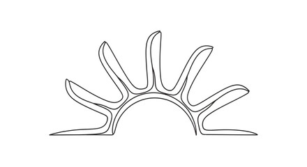 Minimal Rising Sun Continuous Line Symbol