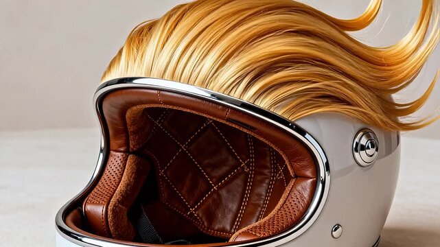 Helmet with Blonde Hair