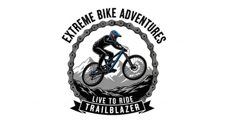 Mountain Biker Trailblazer Extreme Adventure. © Dawis