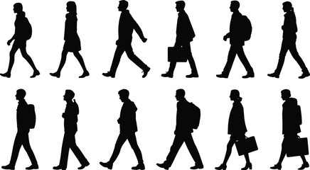 Black Silhouette Vector Set of Military Soldiers and SWAT Police Officers with Riot Shields and Rifles for Tactical Security Design,