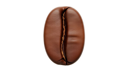 Fototapeta premium Single brown coffee bean with visible inner crack and texture