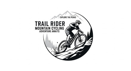 Mountain Biker Riding Downhill Trail. © Dawis