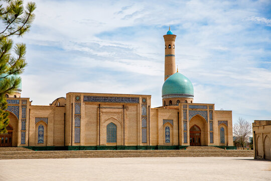 Hazrati Imam Mosque and Mubarak Madrasah complex in the center of Tashkent city in Uzbekistan