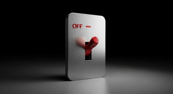 Off switch power control toggle activating shutdown mechanism