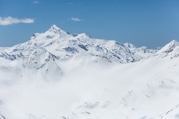 Panoramic view of the Caucasus mountains