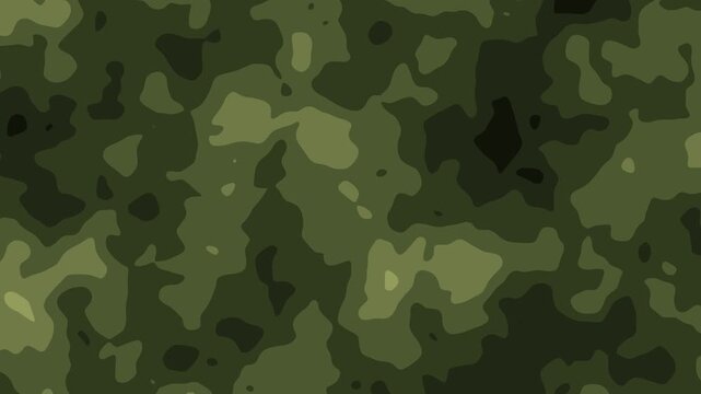 Seamless green camouflage pattern background, military style texture with organic shapes, tactical design for army, hunting and outdoor visuals.