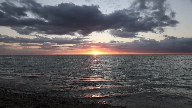 sunset on the Flic en Flac beach in mauritius