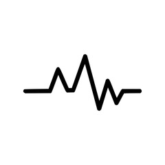 Dynamic line graphic depicting a fluctuating signal or a rhythmic heartbeat, suitable for medical monitoring, audio visualization, or data analysis concepts