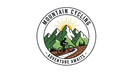 Mountain Cycling Logo Design Element.