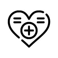 Obraz premium Abstract heart icon representing equality and balance, with a central plus sign symbolizing positivity, health, and inclusive well-being for all