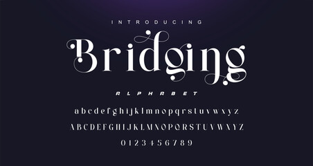 Abstract elegant typeface displays font vector. Luxury minimalist typography style © Lyndon