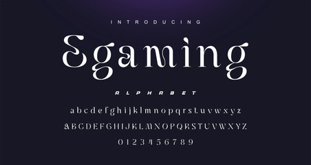 Abstract elegant typeface displays font vector. Luxury minimalist typography style © Lyndon