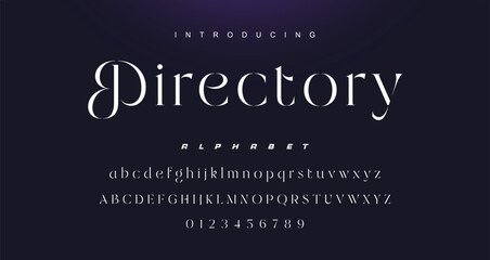 Abstract elegant typeface displays font vector. Luxury minimalist typography style © Lyndon