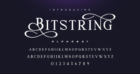 Abstract elegant typeface displays font vector. Luxury minimalist typography style © Lyndon