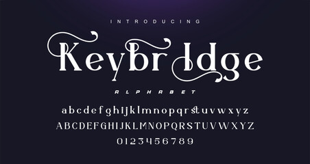 Abstract elegant typeface displays font vector. Luxury minimalist typography style © Lyndon