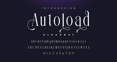 Abstract elegant typeface displays font vector. Luxury minimalist typography style © Lyndon
