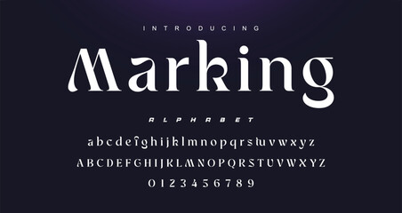 Abstract elegant typeface displays font vector. Luxury minimalist typography style © Lyndon