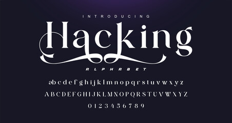 Abstract elegant typeface displays font vector. Luxury minimalist typography style © Lyndon