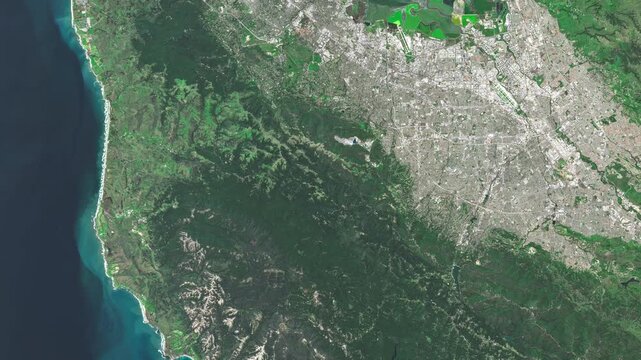 San Jose California Silicon Valley Satellite View 4K Earth Observation