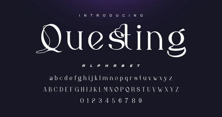 Abstract elegant typeface displays font vector. Luxury minimalist typography style © Lyndon