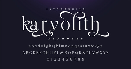 Abstract elegant typeface displays font vector. Luxury minimalist typography style © Lyndon