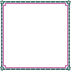Obraz premium Decorative border frame with green and purple colors and small star patterns, perfect for certificates, invitations, or page decoration