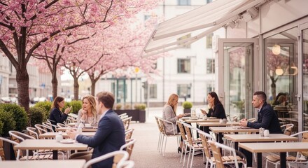 young couple in cafe