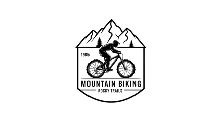 Mountain Biking Logo Design Emblem.