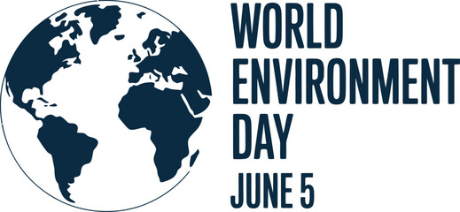 Obraz premium World environment day june 5 graphic with globe icon
