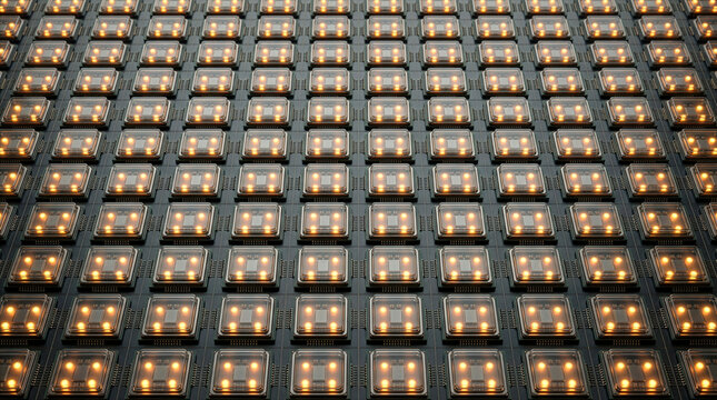 Silicon Photonics: Vertical-Cavity Surface-Emitting Laser (VCSEL) Array on Silicon Wafer Macro