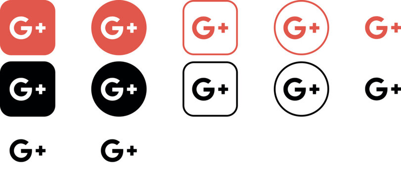 Google Plus Logo Icon Mega Set Full Vector Bundle for Branding, Print, and Digital Use
