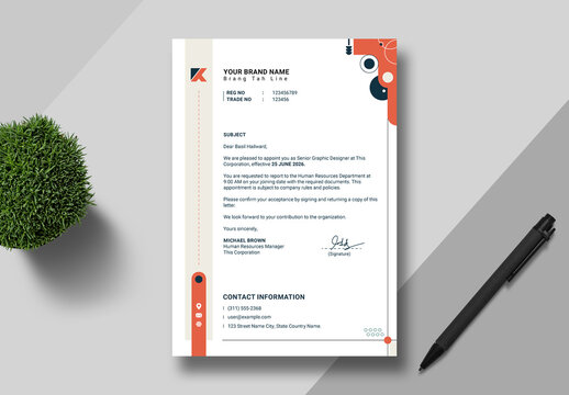 Corporate A4 Letterhead Design