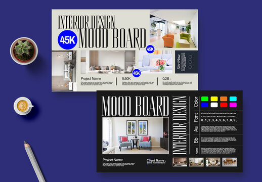 Minimal Aesthetic Mood Board Layout Design