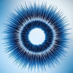 Abstract blue circular pattern with radiating lines