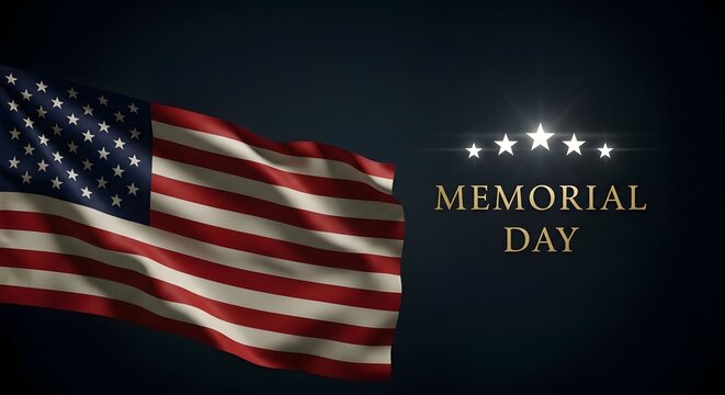 A memorial day image with an american flag