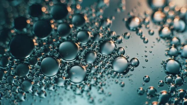 Macro liquid bubbles texture abstract fluid background seamless loop