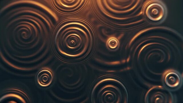 Golden circular waves abstract luxury pattern seamless background loop