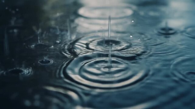 Water ripple macro surface drop impact texture seamless background loop