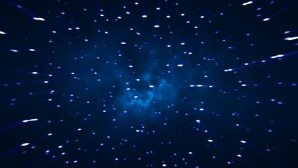 Obraz premium Abstract cosmic background of energetic bright glowing magical stars on a dark sky background