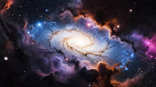 Distant galaxy viewed from cosmic dust partial obscuring of galaxy by foreground dust clouds