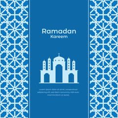 Blue Islamic Geometric Pattern Ramadan Kareem Background