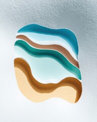 Obraz premium Layers of scraped posters featuring blue aqua and turquoise tones on a street wall for urban decay texture and artistic background for social media campaigns