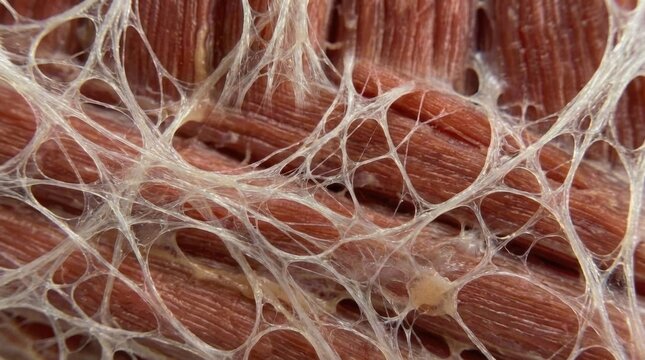 Macro close-up photography of human muscle fascia