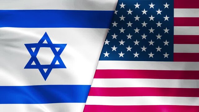 Israel vs USA flag motion video background